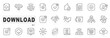 © tutti_frutti - Set of download related line icons. Button, save, down, upload etc. Editable stroke. Set 3