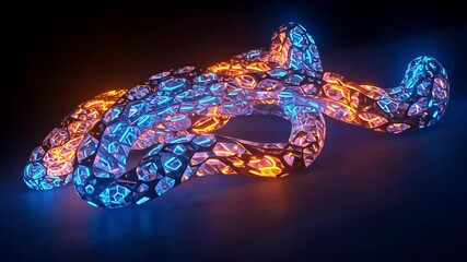 3D render of abstract object with geometric shapes