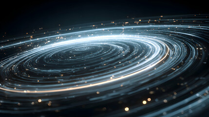 Wall Mural - abstract circular blue and gold light trails create a captivating cosmic vortex effect design