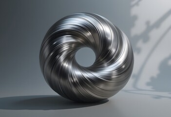 Aufkleber - Brushed Metal Abstract Spiral, Soft Lighting Creates Drama, Modern Art Forms. Polished Texture Shows Details, Perfect For Backgrounds And Design Projects. Simple And Elegant For Creative Expression.