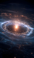 Wall Mural - a majestic spiral galaxy shines brightly in the vast darkness revealing its breathtaking beauty and 
