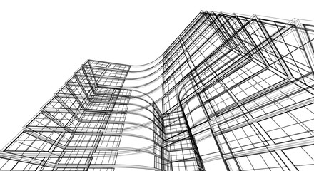 Wall Mural - abstract houses modern architecture 3d