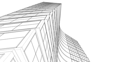 Wall Mural - abstract houses modern architecture 3d