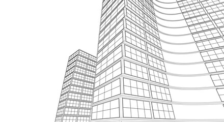 Wall Mural - abstract houses modern architecture 3d