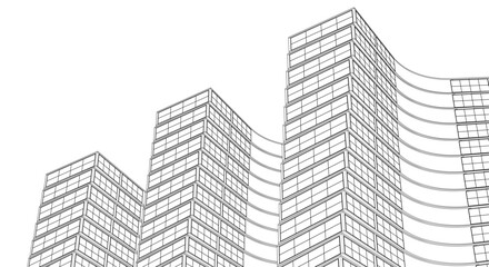 Wall Mural - abstract houses modern architecture 3d