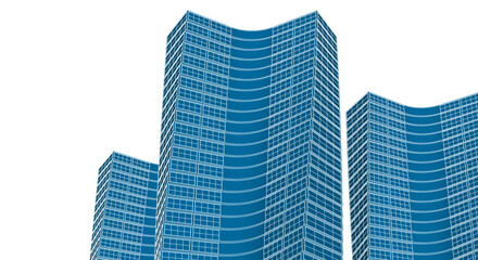 Wall Mural - abstract houses modern architecture 3d