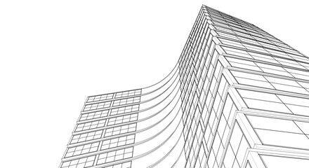 Wall Mural - abstract houses modern architecture 3d