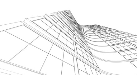 Wall Mural - abstract houses modern architecture 3d