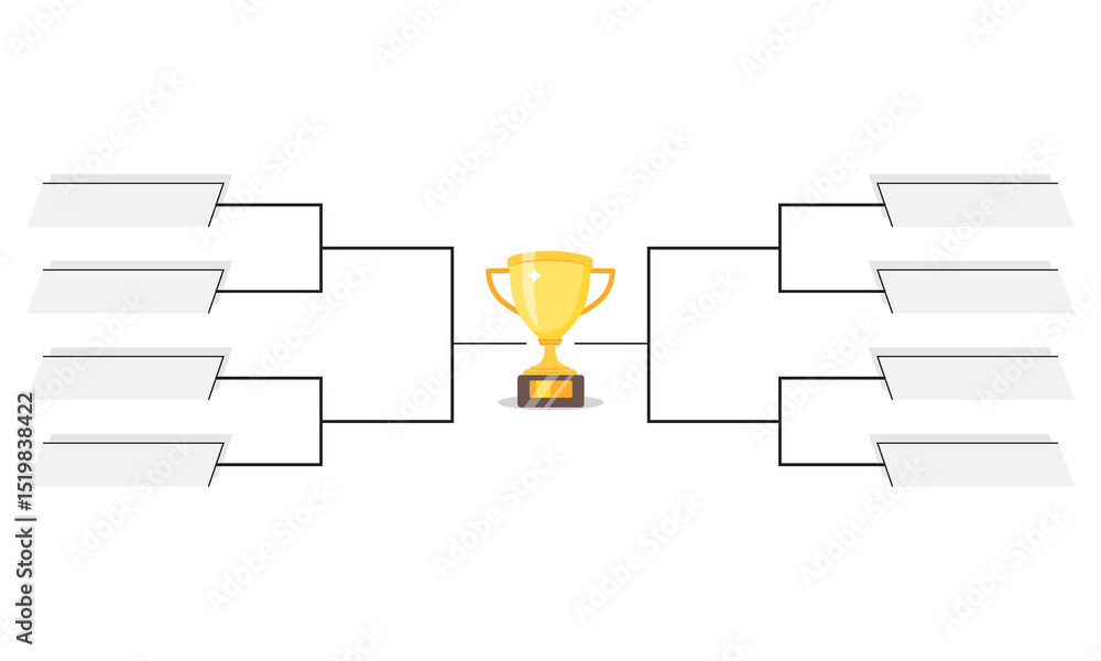Simple black tournament bracket template for 8 teams isolated on white ...