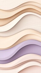 Wall Mural - abstract waves in pale mint mauve and cream