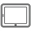 © SP Technology - Tablet icon outline drawing isolated on a white background. Best for poster design icon sign vector sketch freehand outline hand drawn picture sketchy silhouette illustration