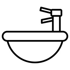 wash basin icon Simple thin line stroke