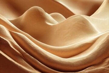 Wall Mural - Abstract golden textile background, featuring undulating hills and valleys, with a rich, textured surface and subtle light variations, creating a luxurious and elegant aesthetic.