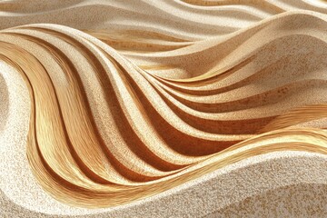 Wall Mural - Abstract background with flowing golden sand waves and light beige textured dunes, ideal for use as a dynamic backdrop or decorative element for various designs.