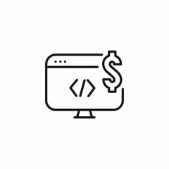 computer finances icon sign vector