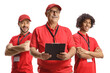© Ljupco Smokovski - Team of workers in red t-shirts