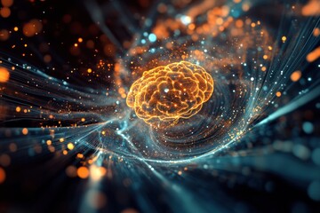 Wall Mural - Abstract Neural Network Visualization
