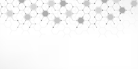 Fototapete - Graphic design element with abstract geometric background of simple hexagon pattern