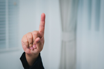 Aufkleber - Business hand signal office environment gesture communication indoor close-up concept
