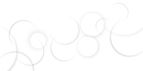 Fototapete - Abstract background with circle white abstract geometric background with soft light white paper circles in design .Gray abstract. Modern design background for report and project presentation template.