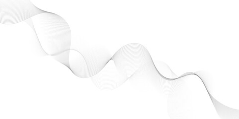 Fototapete - Abstract grey, white smooth element swoosh speed wave modern stream background. Wave with lines created using blend tool. Abstract frequency sound wave lines and twisted curve lines background.	
