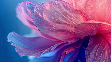 Aufkleber - Close-up of a beautiful pink flower with delicate petals and intricate details illuminated by soft light in a serene natural setting