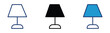 © Habiba Anika - Set of desk lamp icon in line and fllat style , stock vector.