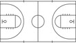 © Yevhenii - Basketball court with markings. Basketball playground markings with lines on a transparent background. Basketball court in top view. Vector