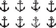 © Bhismodeb - Nautical anchors collection black silhouettes set. eps-10