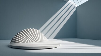 Fototapete - Minimalist abstract light patterns create dynamic shadow play in modern interior space