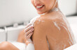 © Prostock-studio - Unrecognizable Lady Washing Body Applying Soap Sud On Skin Touching Shoulder While Taking Bath In Modern Bathroom At Home. Bodycare Cosmetics Concept. Cropped, Selective Focus