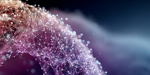 Wall Mural - intricate network of light particles creating a futuristic digital mesh in cosmic colors