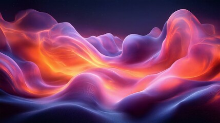 Wall Mural - a mesmerizing abstract landscape featuring vibrant colors and flowing forms, evoking a sense of moti