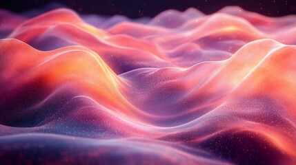 Wall Mural - abstract colorful waves with a glowing effect creating a dreamy landscape. perfect for backgrounds a