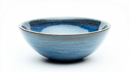Aufkleber - Empty blue ceramic bowl isolated on white background.