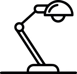 Wall Mural - simple modern black desk lamp icon illustration design graphic art home line light white study style