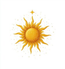 Wall Mural - the image features isolated golden glowing lights on a transparent background, complete with a solar