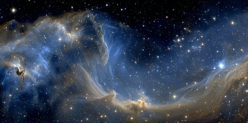 Wall Mural - a 360-degree space background featuring a massive, glowing nebula with newly formed stars, presented