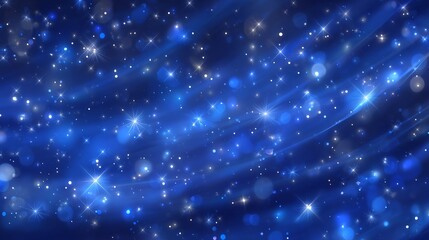 Wall Mural - the background is a bright blue glitter abstract, created using 3d rendering and blurred for effect
