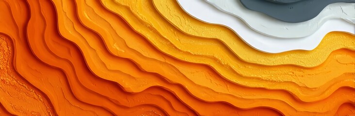 Wall Mural - a beautiful futuristic banner is characterized by its dark orange, maroon, and pastel orange hues, a