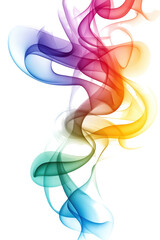 Aufkleber - Abstract swirling rainbow smoke, vibrant hues, translucent, dynamic, flowing design