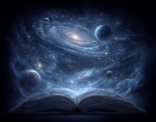 Wall Mural - magic book and stars