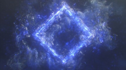 Wall Mural - a 3d rendering features an abstract, futuristic background that includes neon geometric shapes and s