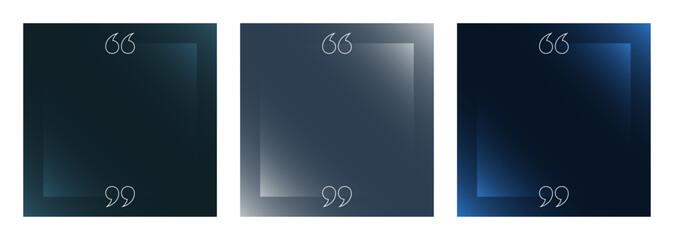 Wall Mural - quote frames blank template set for social media quotes or testimonial posts. modern empty quote tem