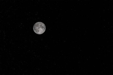 full moon over black sky