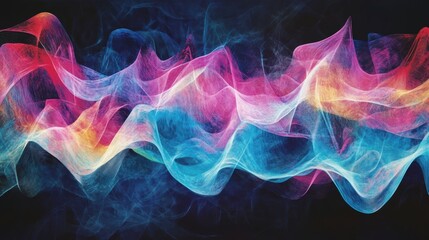 Poster - Abstract colorful wave pattern, vibrant flowing energy, dynamic motion design.