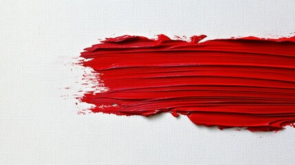 Poster - Abstract red paint stroke on white background. (2)