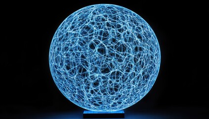 Glowing sphere, intricate network