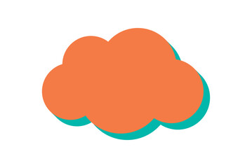 Wall Mural - brutalist abstract cloud shape. minimalistic icon in modern flat style. a bold silhouette element cr