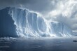 © liam - Majestic Arctic Glacier Reflections. Exploring Pristine Icebergs and Dynamic Coastlines in a Serene, Scenic Winter Landscape